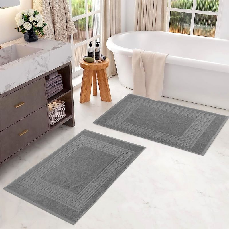 2pk Egypt Bath Mat Silver