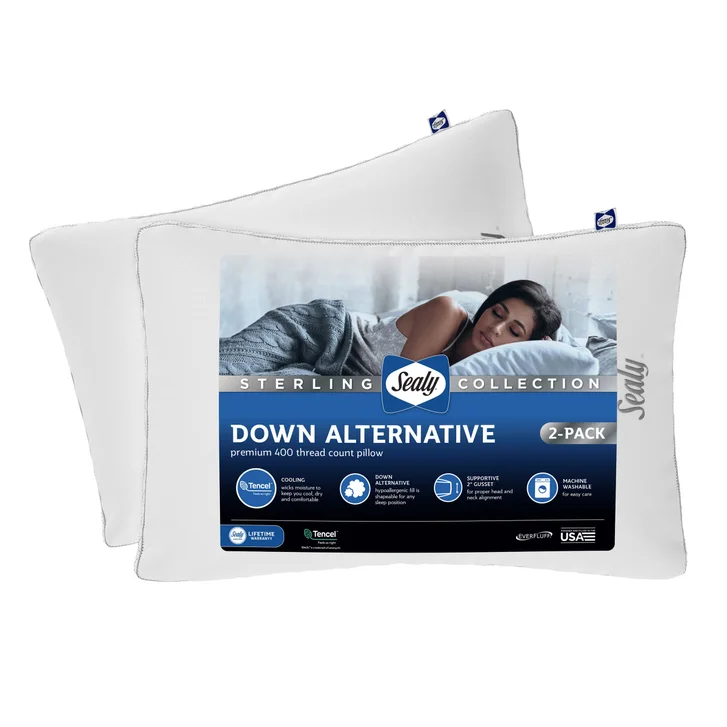 Amtex Sealy Down Alternative ST/QN Pillow 2pk