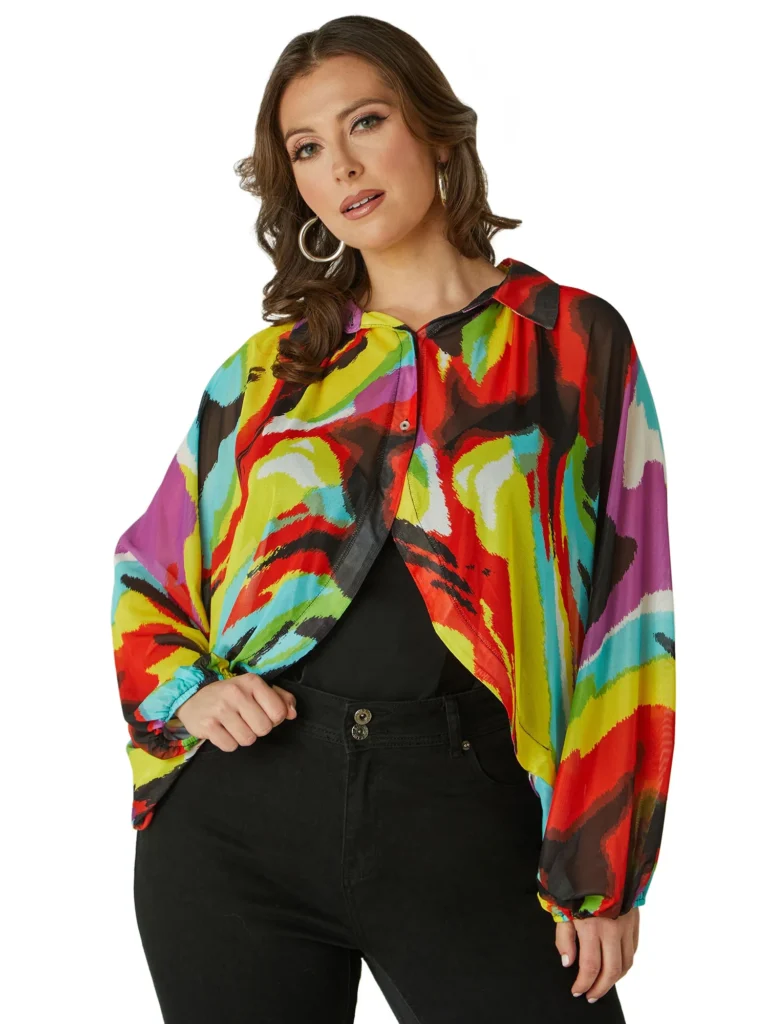 Ashley Stewart Women's Plus Printed Collared Shrug, Sizes 10/12-26/28