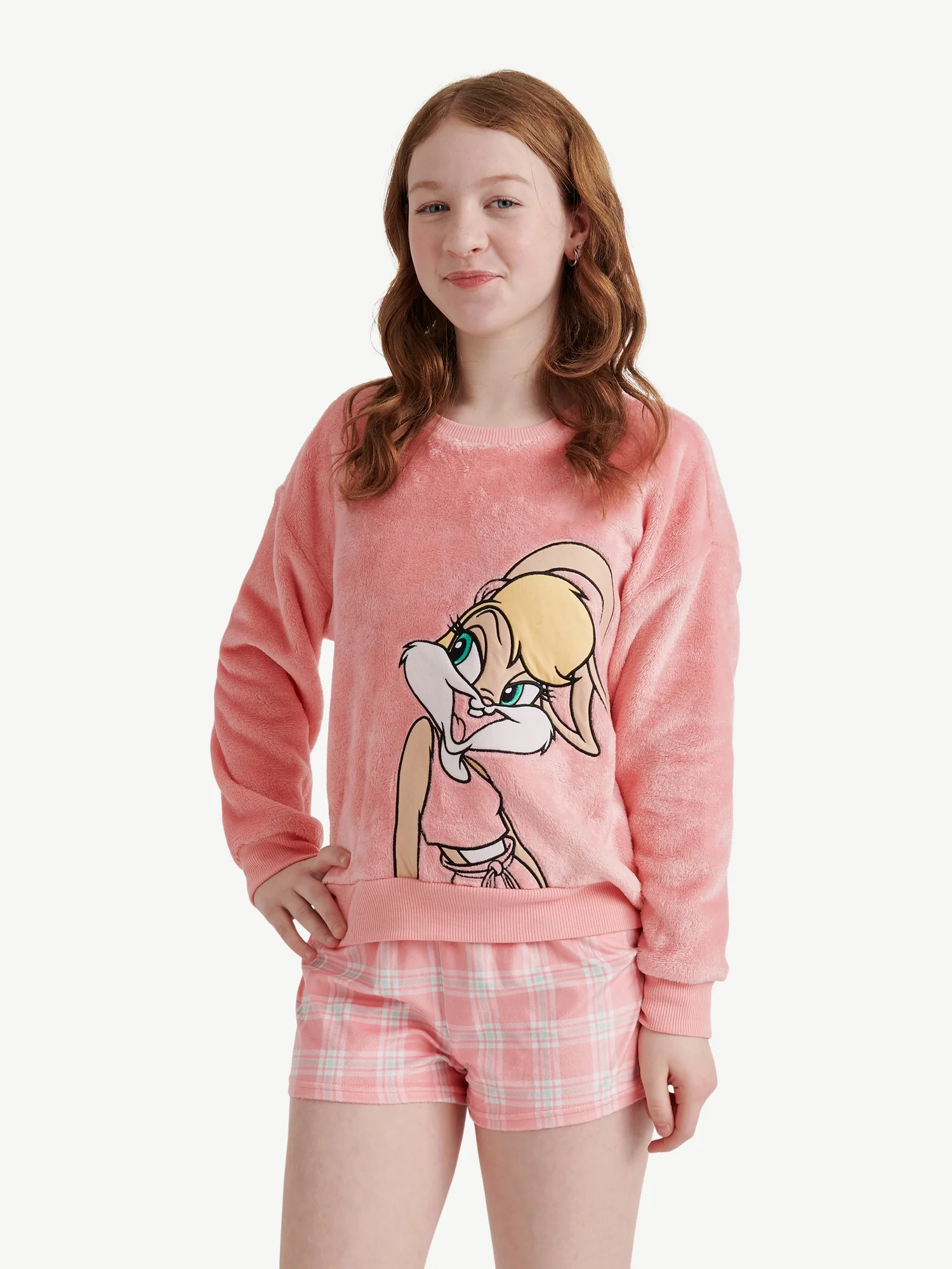 Looney Tunes X Justice Girls Long Sleeve Sleep Top and Shorts, 2-Piece, Sizes 5-18