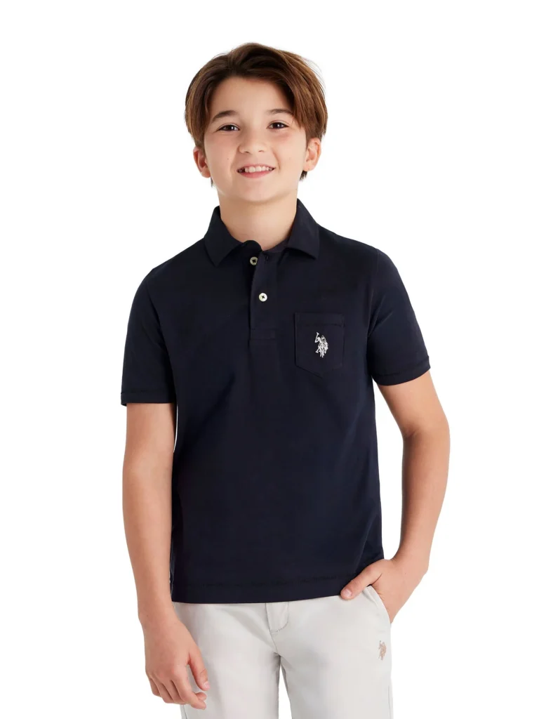 U.S. Polo Assn. Boys Solid Pep Rally Jersey Polo Shirt, Sizes 4-18