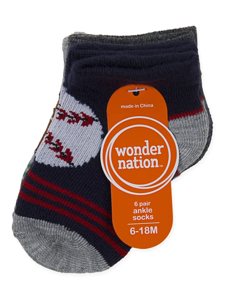 Wonder Nation Toddler Boys No Show Sock, 6 pack