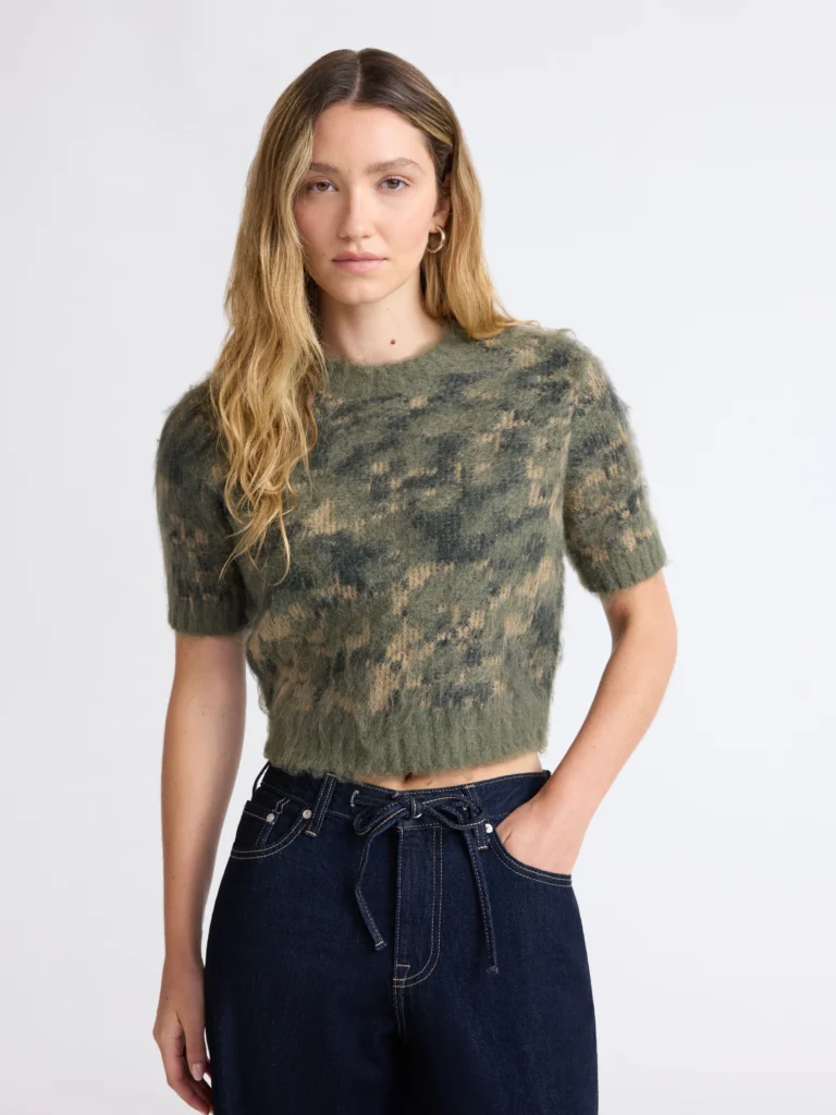 Scoop Women's and Womens Plus Fluffy Sweater with Short Sleeves, Lightweight, Sizes XS-4X