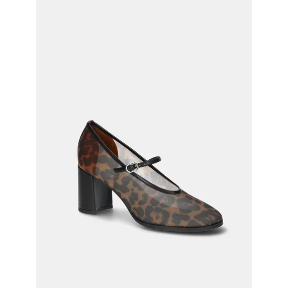 Scoop Women's Mesh Mary Jane Block Heel Pumps