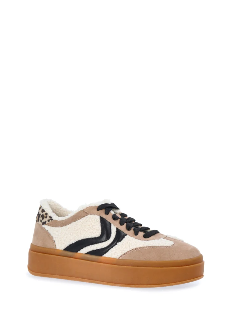 Madden NYC Women's Faux Shearling Platform Sneakers