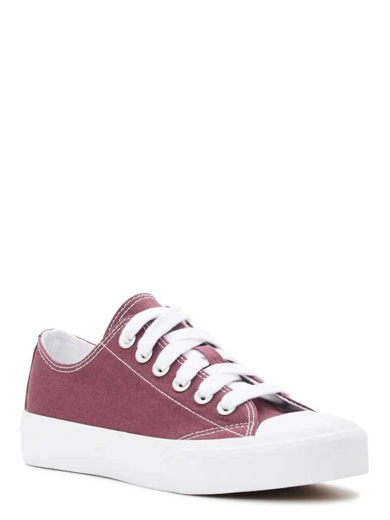 No Boundaries Classic Lace Up Sneakers, Wide Width Available, Womens