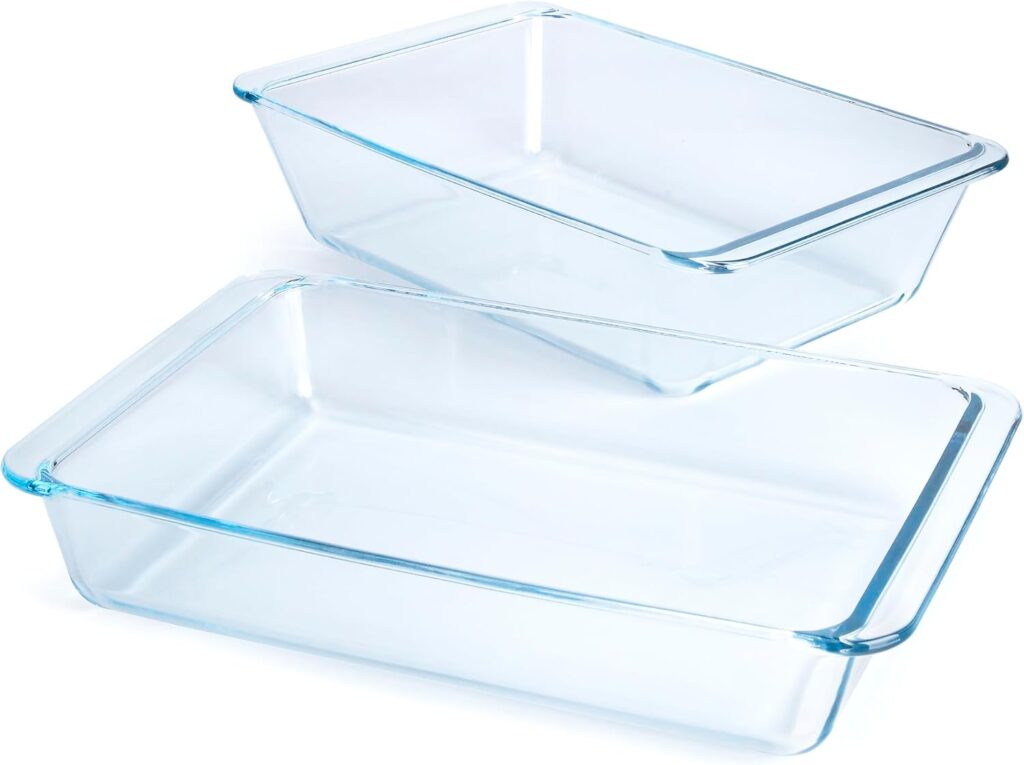 Set of 2 Tempered Glass SIlicon Dish