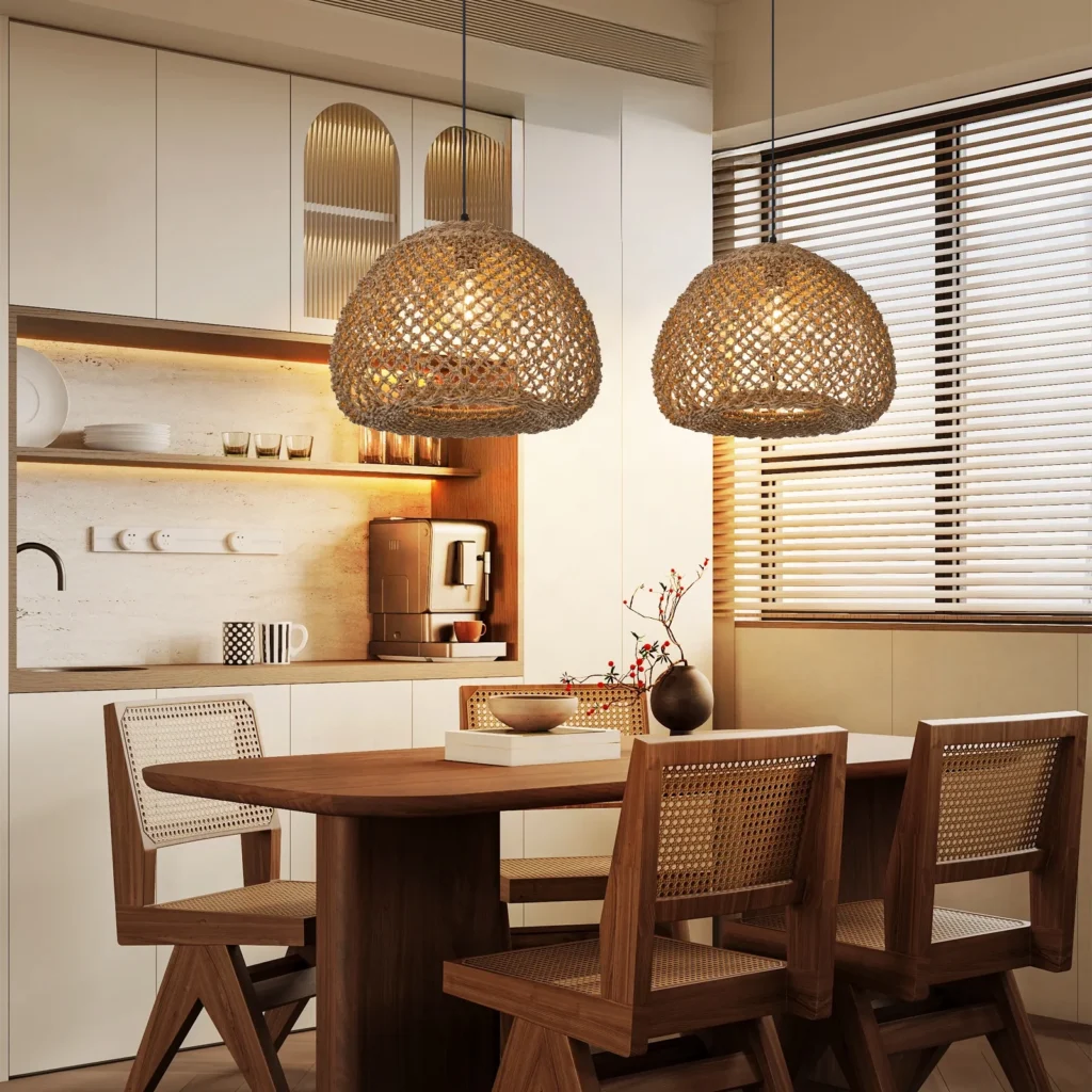 Small Seagrass Light Pendant Light Brown