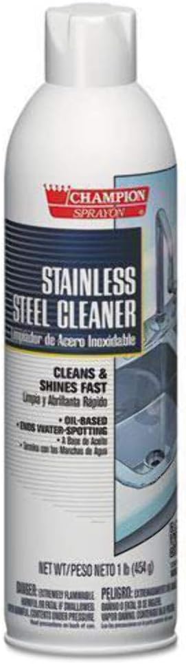 Chase Products Champion Sprayon Stainless Steel Cleaner, 16oz, Aerosol