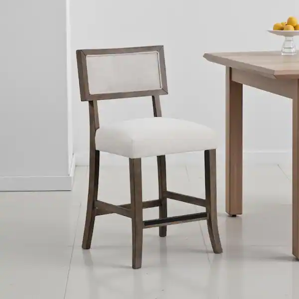 Baruch Counter Stool in Dark Gray with Walnut Legs