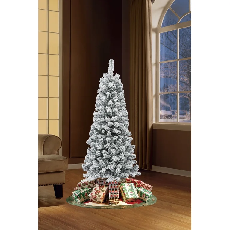 3.5 Ft Unlit Red Flocked Douglas Fir Tree