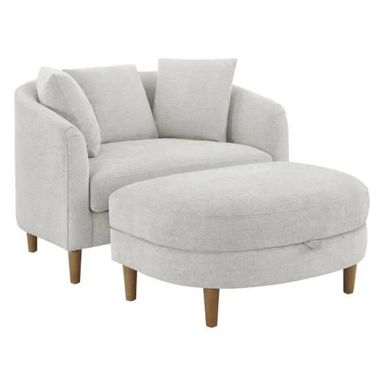 Dillard Fabric Accent Chair with Storage Ottoman