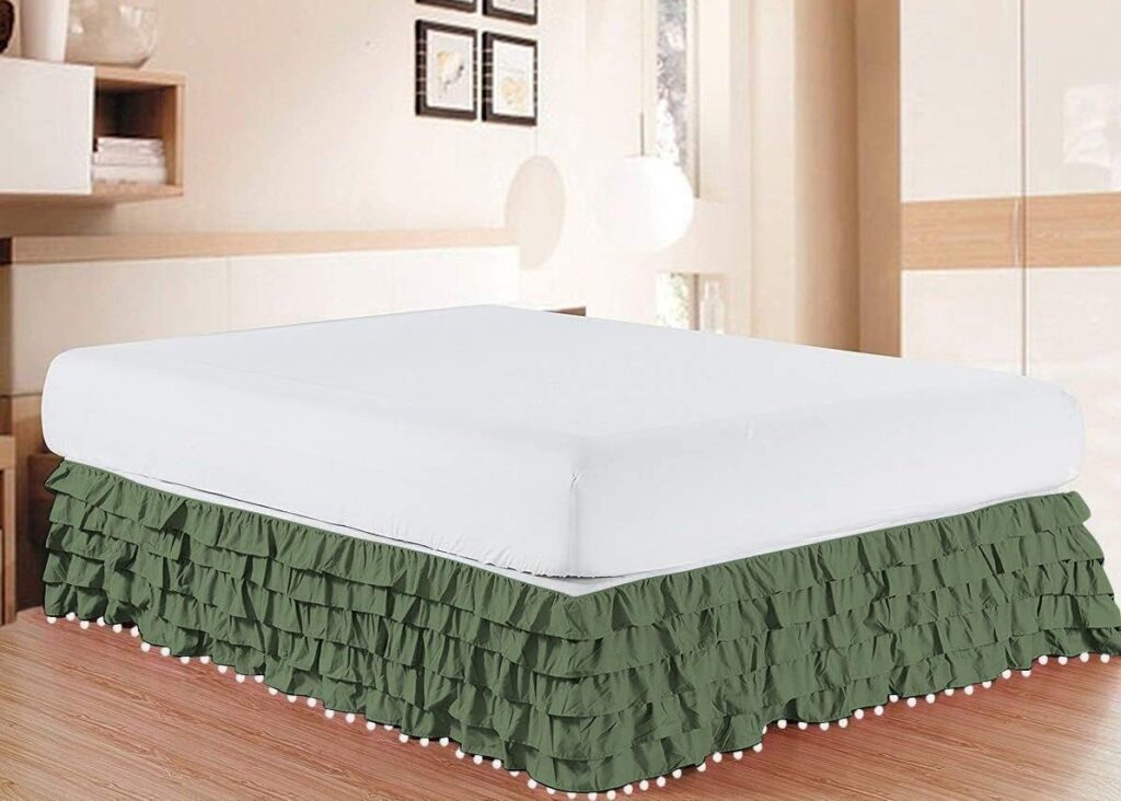Luxury Hotel Pom-Pom Rufled Bedskirt