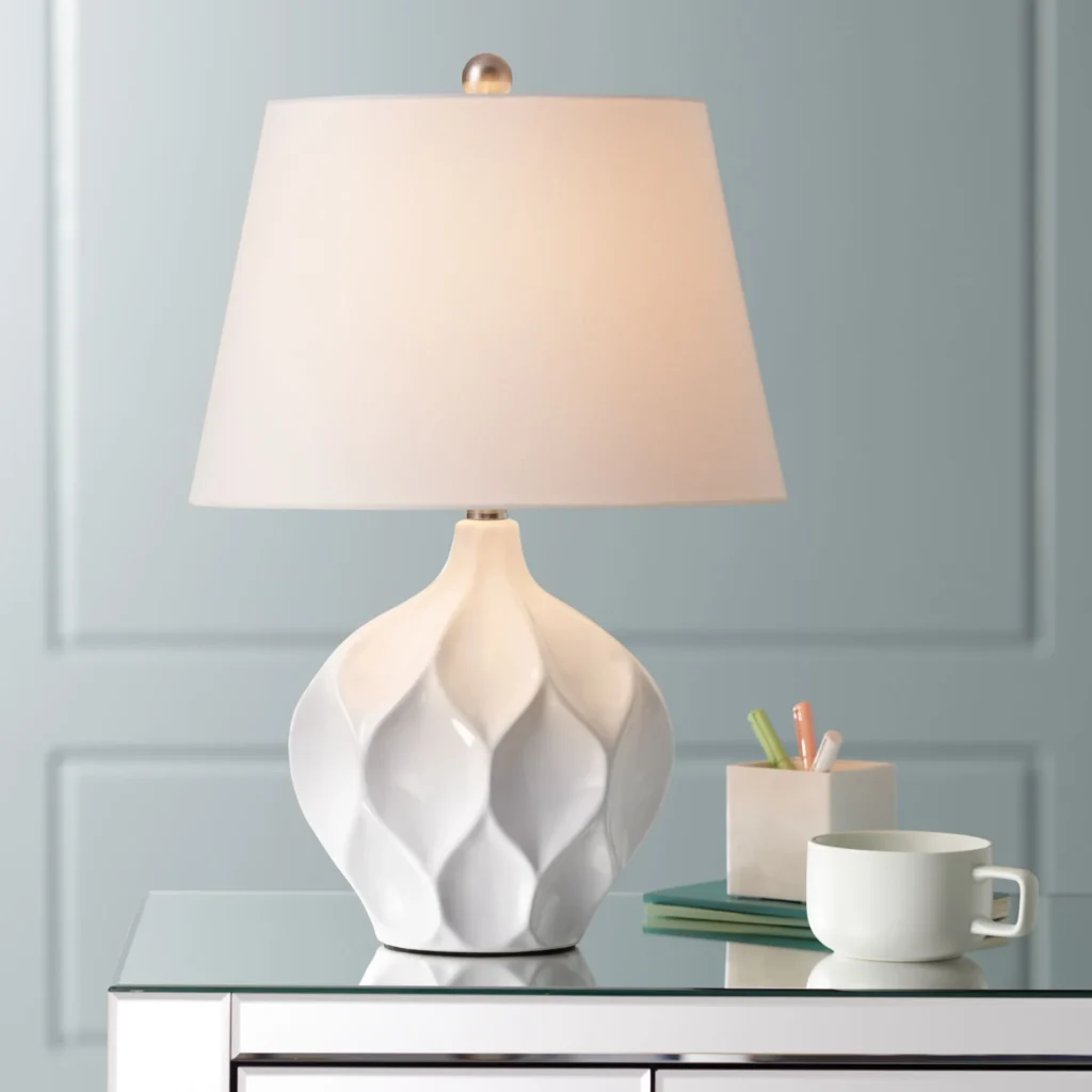 Threshold White Ceramic Glaze Lamp Accent Lamp