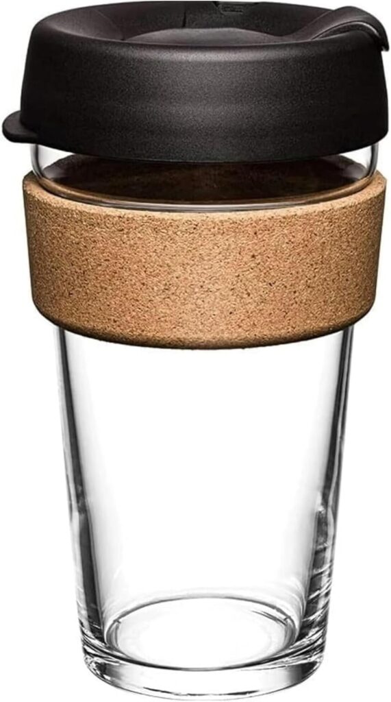 Reusable Coffee Mug Dripper Brew Set to Go Glass Mug Cup Silicone Lid