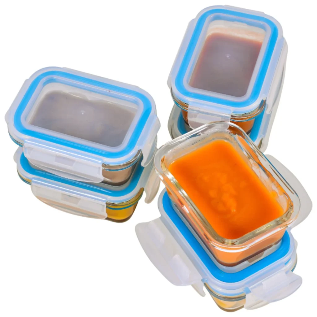 Elacra Glass Baby Food Storage Containers 6 Packs