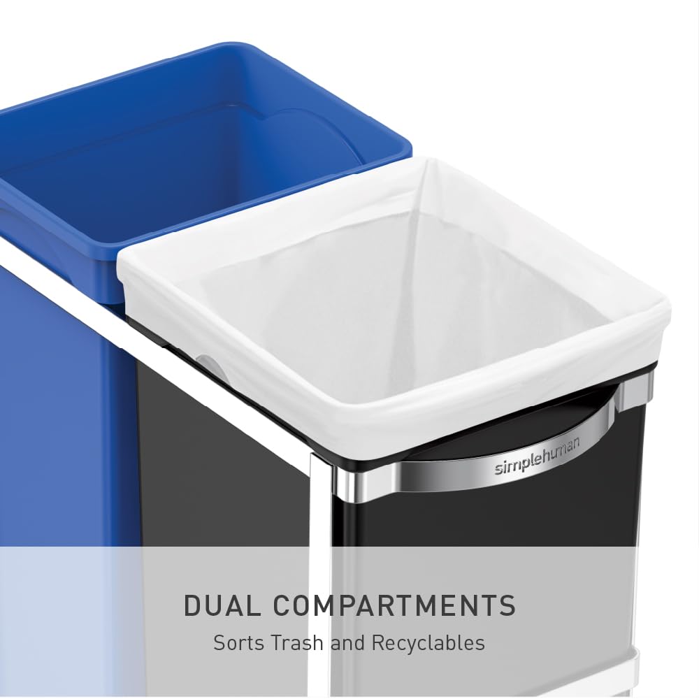 Simplehuman 35 Liter / 9.3 Gallon Dual Compartment Under Counter Kitchen