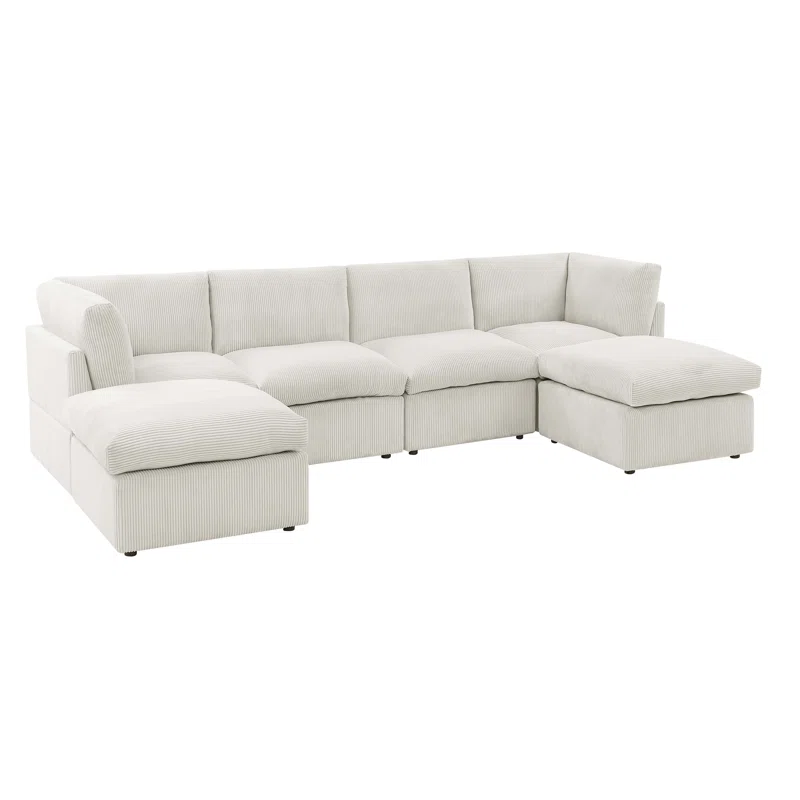 Annai Reversible Modular Corner Sectional with Ottoman