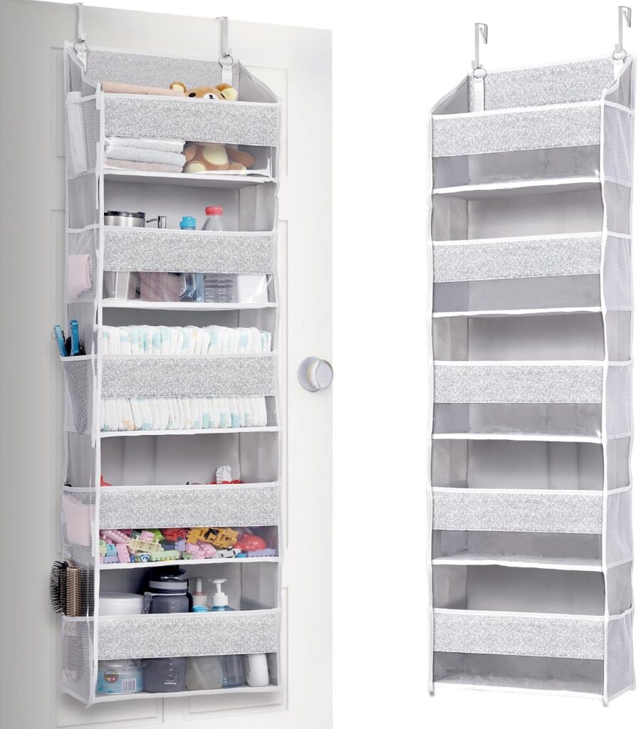 Over the Door 26 Shelf Mesh Organizer Light Gray