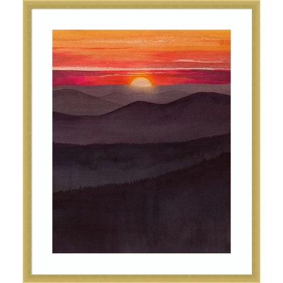 Pale Sunset II, Abstract Scenic Framed Art Print Wall Art by Grace