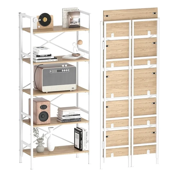 5 Tier Non Assembling / Foldable Bookcase