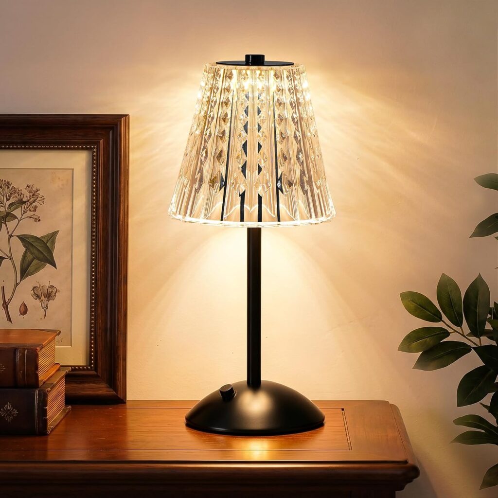 10.25" Rechargeable Cordless Dome Table Lamp with Touch Control