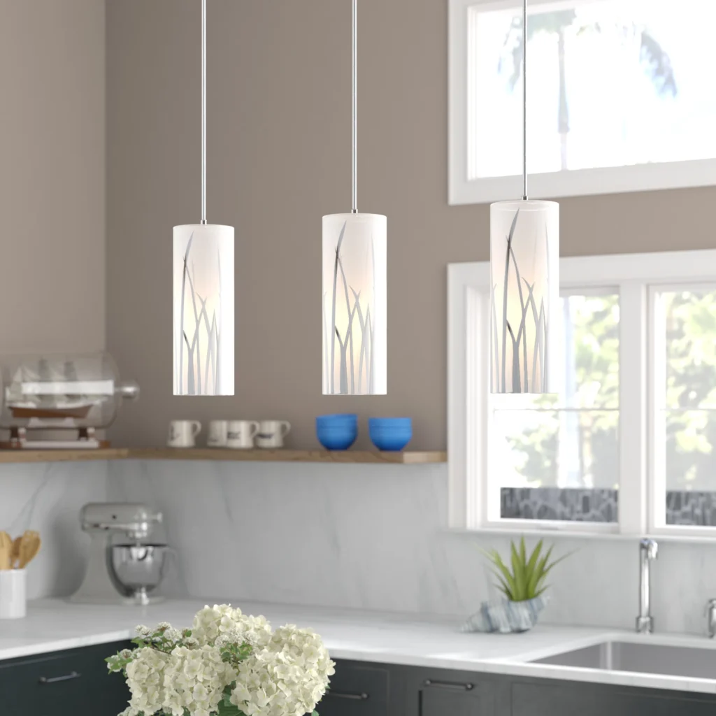Mishti 3 Light Kitchen Island Cylinder Pendant