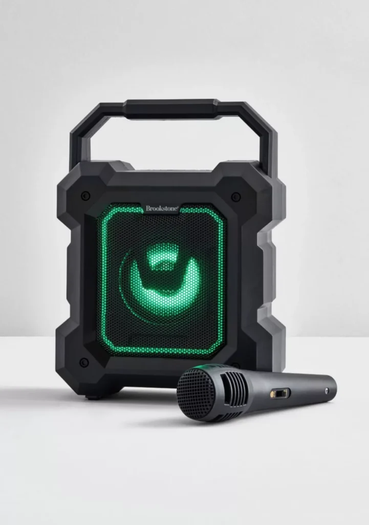 Brookstone Mini Boombox LED Wireless Speaker