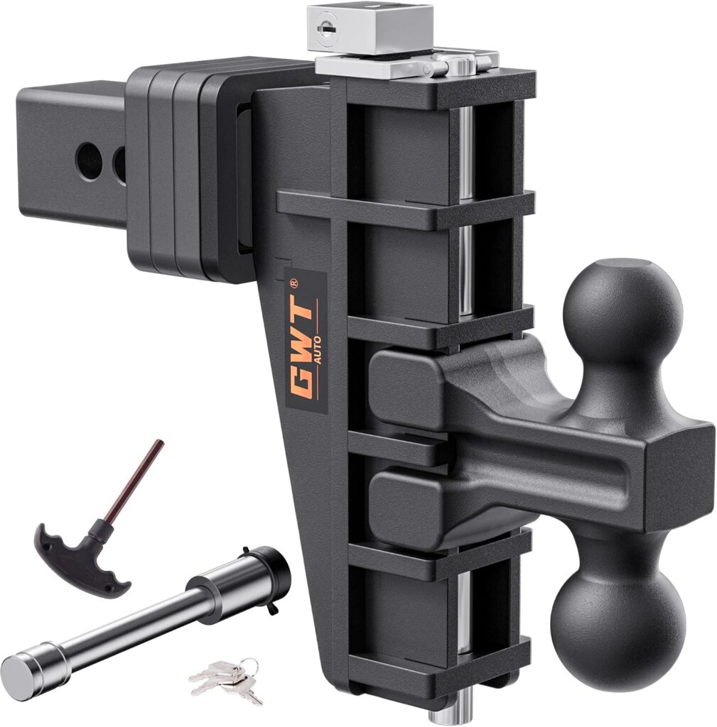 14,000 Lbs Adjustable Steel Drop Hitch, 2 Inch and 2-5/16 Inch Ball - 0-6