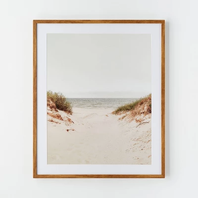 30" X 36" Sandy Shoreline Framed Framed Wall Poster Prints - Threshold