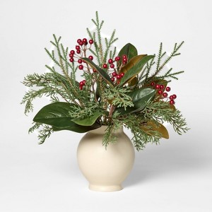 Magnolia Berry Christmas Arrangement - Threshold Designed