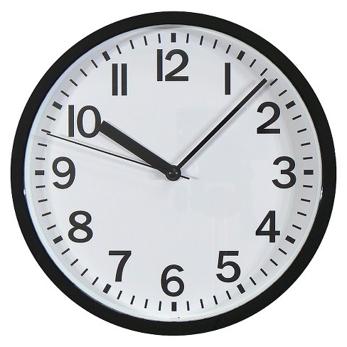 9" Round Wall Clock Black - Room Essentials
