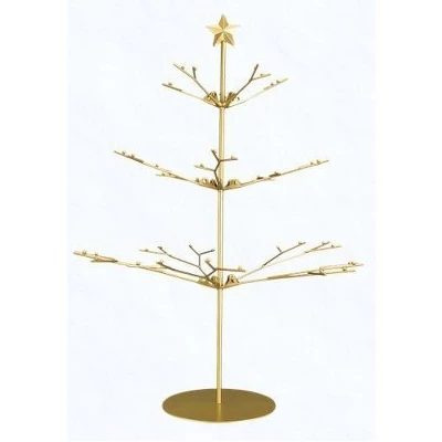 Small Metal Christmas Tree with Marble Base Gold - Threshold