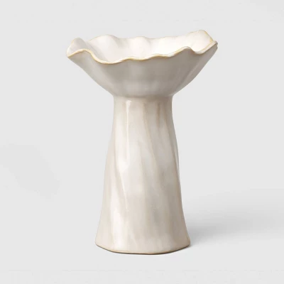 Short Sculpted Foliage Taper Candle Holder - Threshold