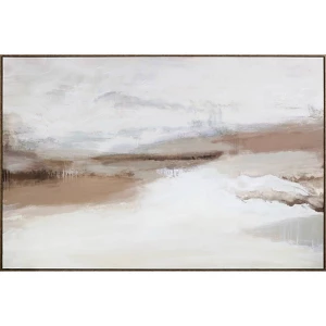58" X 38" Abstract Horizon Framed Wall Canvas - Threshold Designed