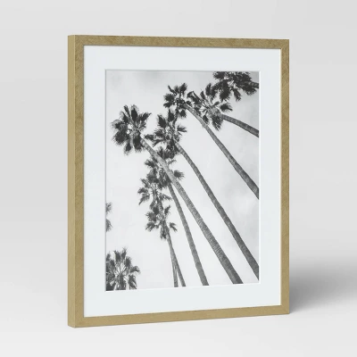 10.4" X 12.4" Matted to 8" X 10" Thin Metal Tabletop Frame Brass