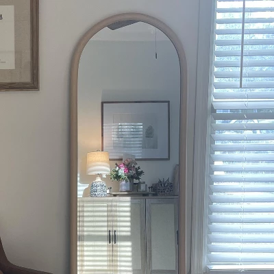 20" X 65" Arch Floor Mirror Natural - Threshold