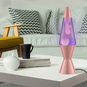 Lava 14.5" Rose Gold Novelty Table Lamp: Electric Wax Motion Light for All