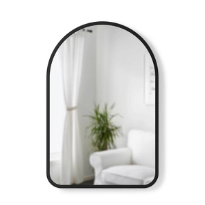 Umbra 24" X 36" Hub Arched Decorative Wall Mirror Black : Modern