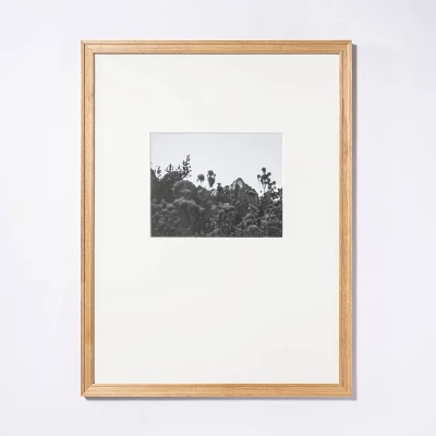 18" X 24" Matted to 8" X 10" Gallery Frame Natural Wood - Threshold