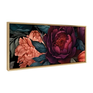 Kate & Laurel All Things Decor 18"x40" Sylvie Dark Academia Floral in