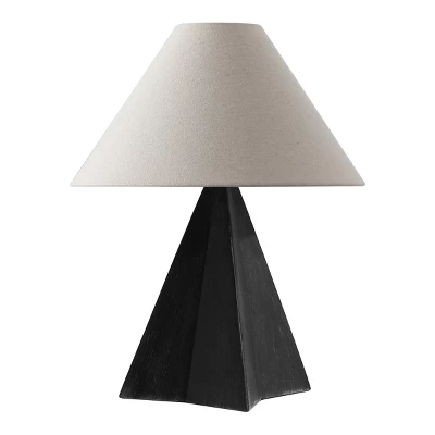 21.25"x17" Large Ceramic Table Lamp Black - Threshold