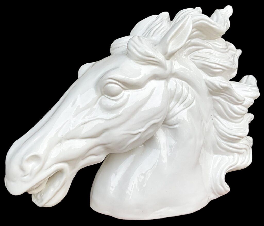 Rustic Ceramic Horse Bust Decorative Object - Threshold
