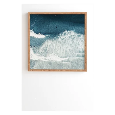 12" X 12" Ingrid Beddoes Ocean Surfers Framed Wall Art Blue