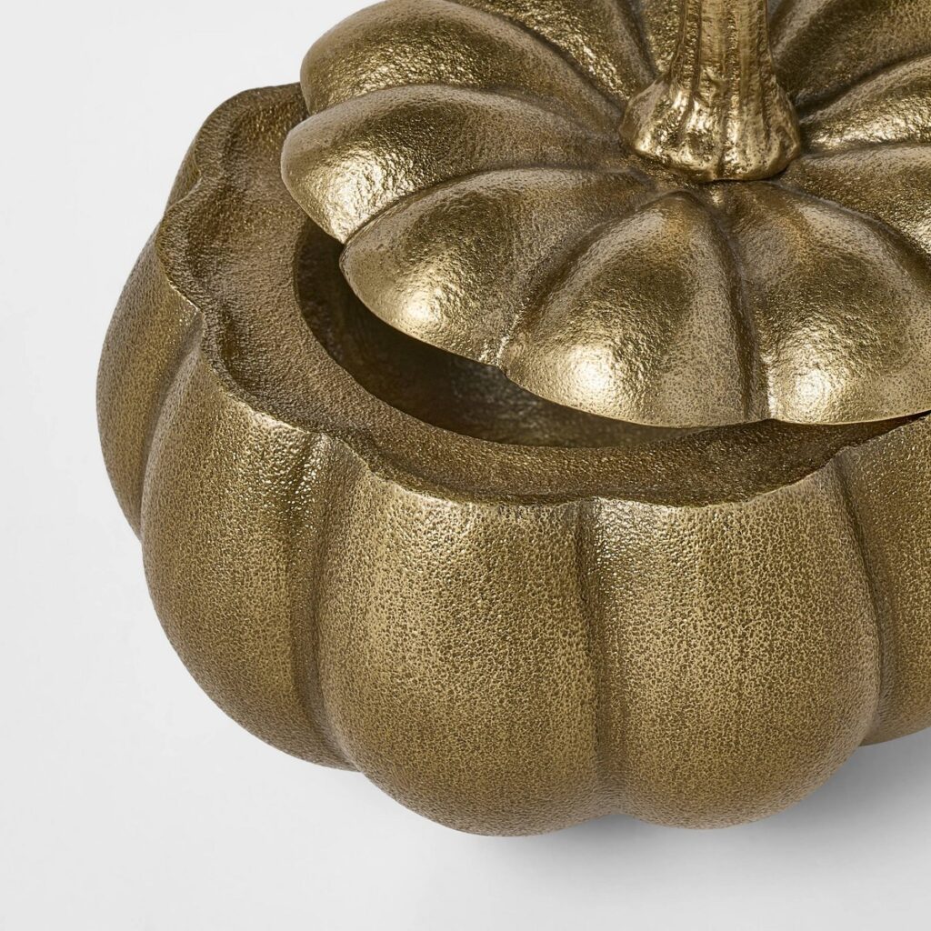 Cast Metal Pumpkin Canister Gold Antique - Threshold