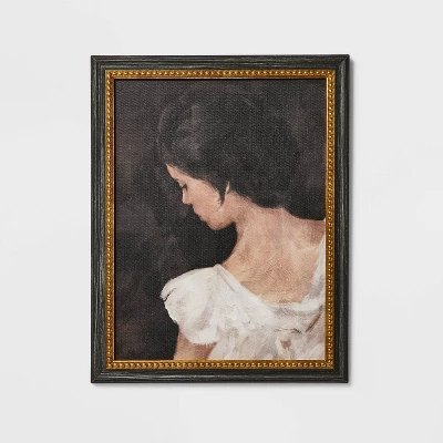 11" X 14" Female Portrait Framed Wall Art Canvas - Threshold Designed