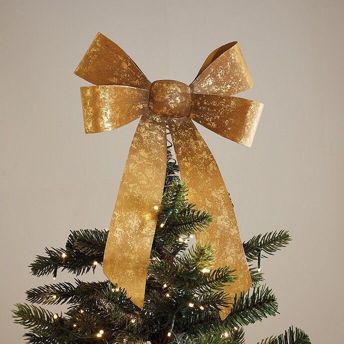 Metal Bow Tree Christmas Topper Gold - Threshold