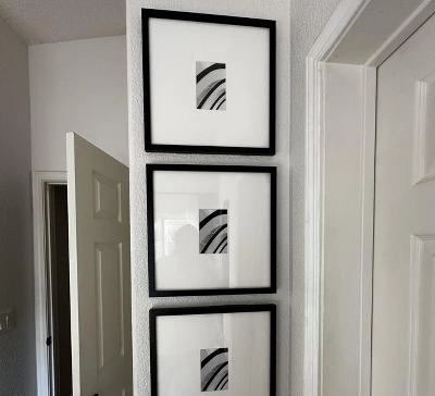 15"x15" to 4"x6" Square Wall Frame Black - Threshold