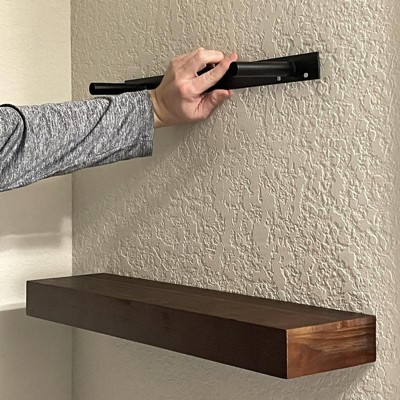 24" Floating Dark Wood Shelf White - Threshold