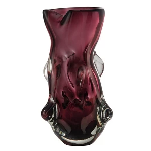 Sylvan Nodular Avant-Garde Sculpted Glass Grape Burgundy Purple